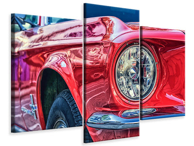 modern-3-piece-canvas-print-red-vintage-car