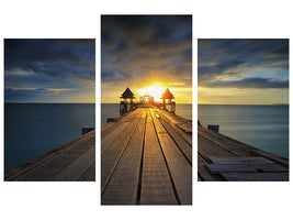 modern-3-piece-canvas-print-sunset-at-the-wooden-bridge