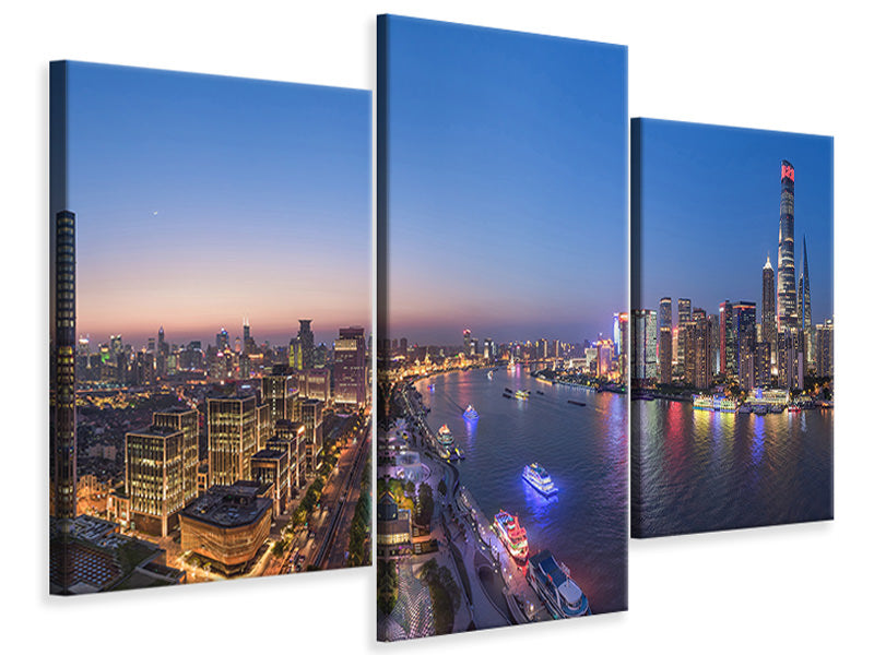 modern-3-piece-canvas-print-the-blue-hour-in-shanghai