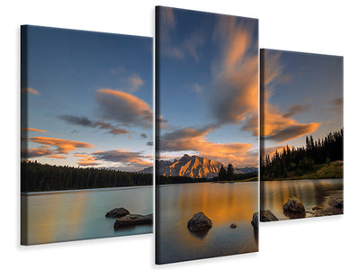 modern-3-piece-canvas-print-two-jack-lake-sunset