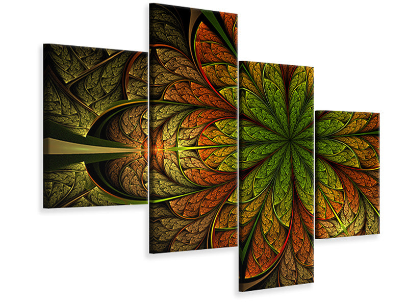 modern-4-piece-canvas-print-abstract-floral-pattern