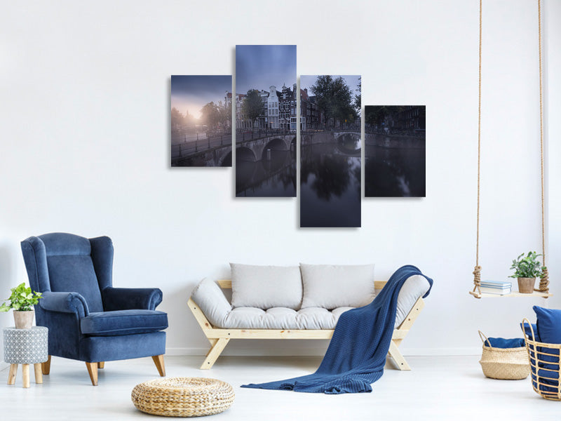 modern-4-piece-canvas-print-amsterdam-morning-ii