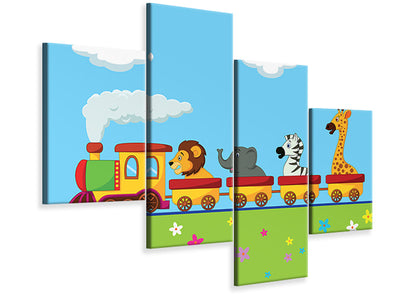 modern-4-piece-canvas-print-animal-train