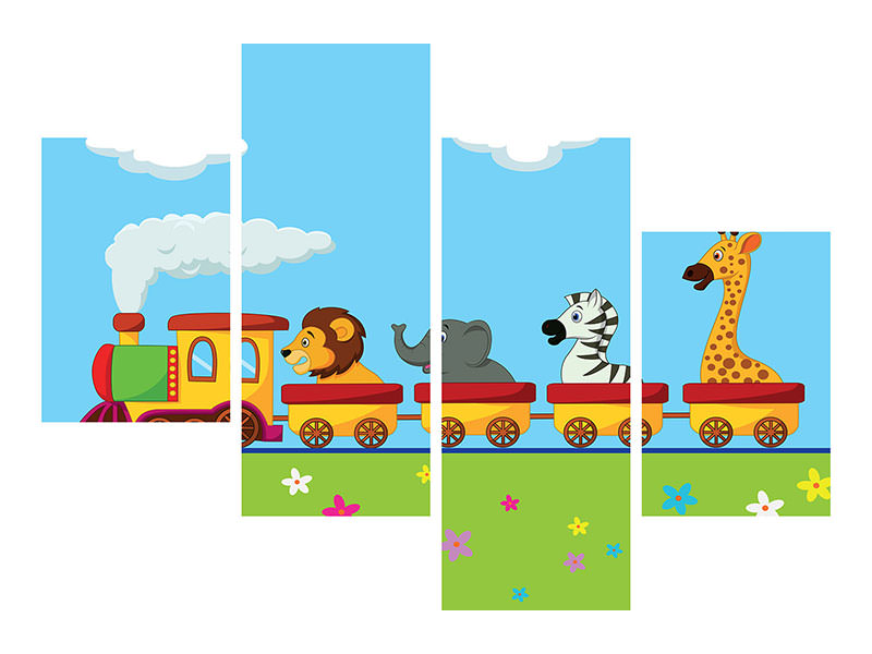 modern-4-piece-canvas-print-animal-train