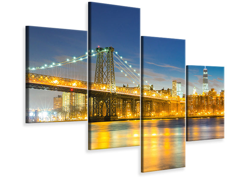 modern-4-piece-canvas-print-brooklyn-bridge-at-night