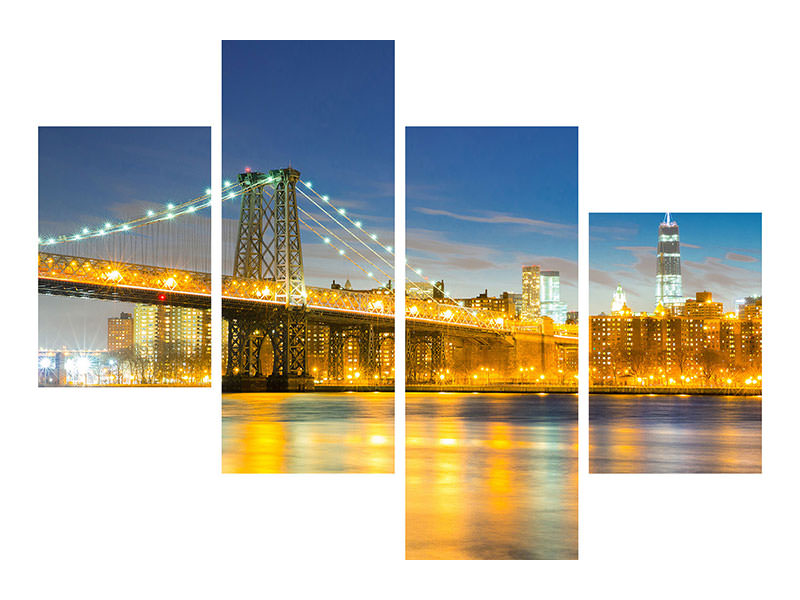 modern-4-piece-canvas-print-brooklyn-bridge-at-night