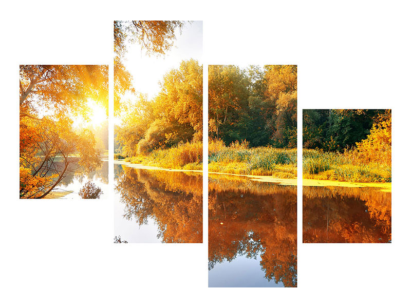 modern-4-piece-canvas-print-forest-reflection-in-water