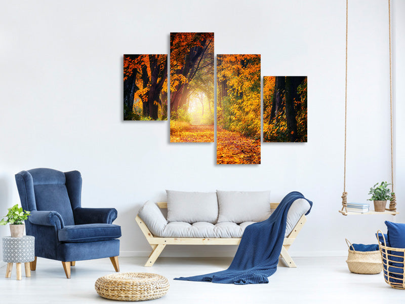 modern-4-piece-canvas-print-forest-walk