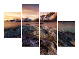 modern-4-piece-canvas-print-frozen-sunrise