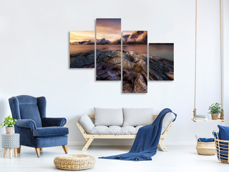 modern-4-piece-canvas-print-frozen-sunrise