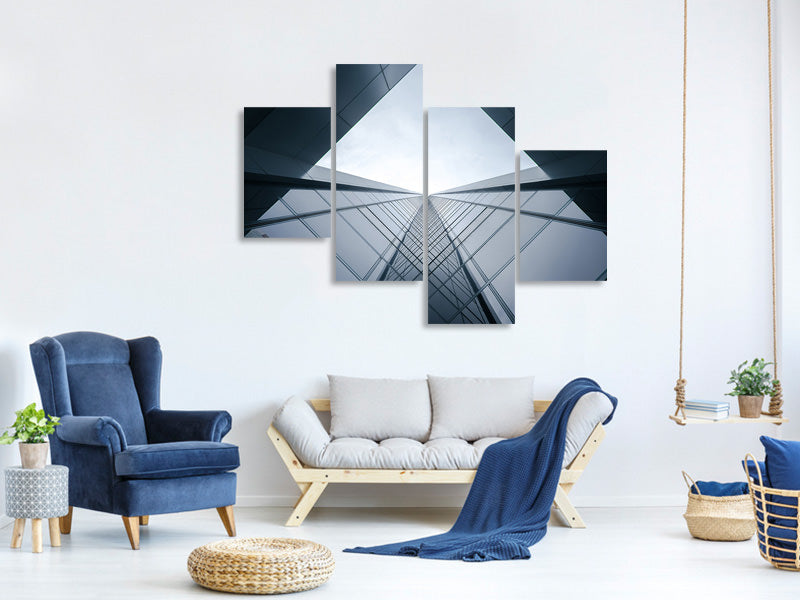 modern-4-piece-canvas-print-glass-architecture