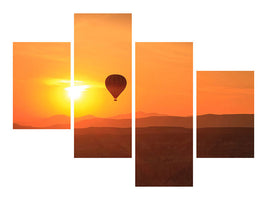 modern-4-piece-canvas-print-hot-air-balloon-at-sunset