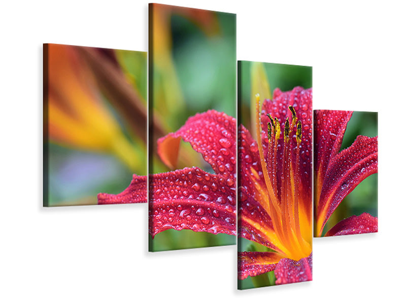 modern-4-piece-canvas-print-lily-flower-in-pink-xl