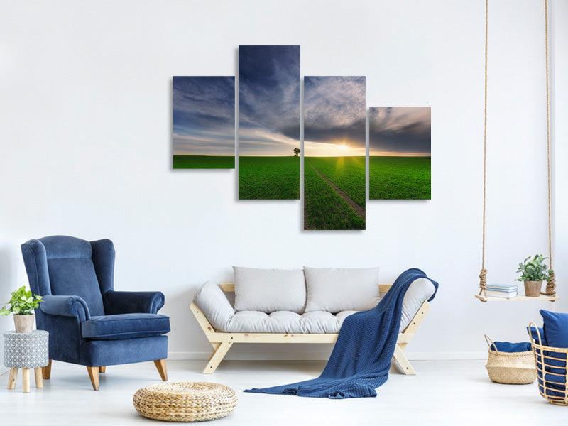 modern-4-piece-canvas-print-loner-in-the-sun
