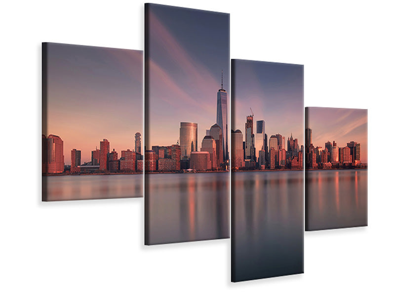 modern-4-piece-canvas-print-lower-manhattan-at-dusk