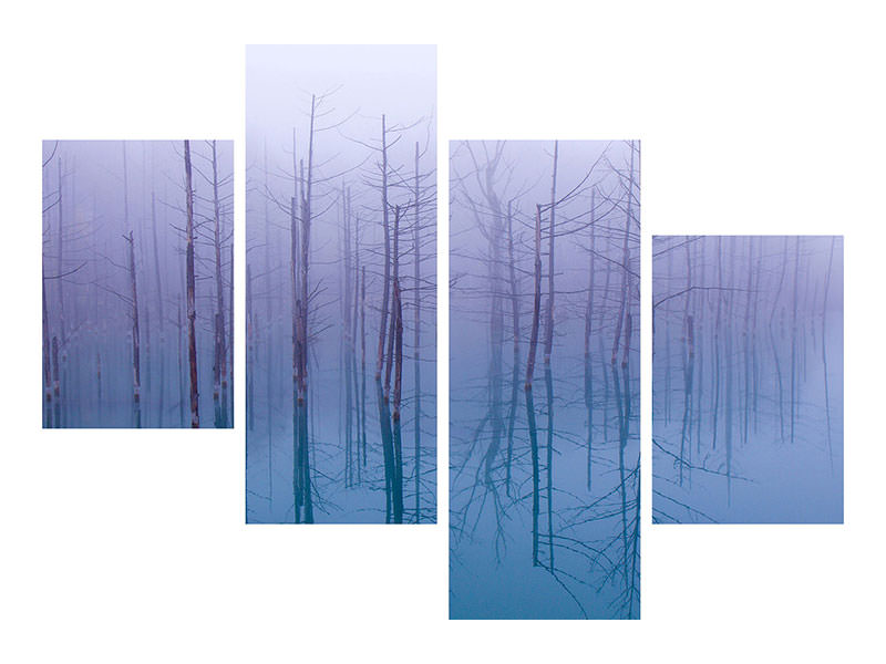 modern-4-piece-canvas-print-misty-blue-pond
