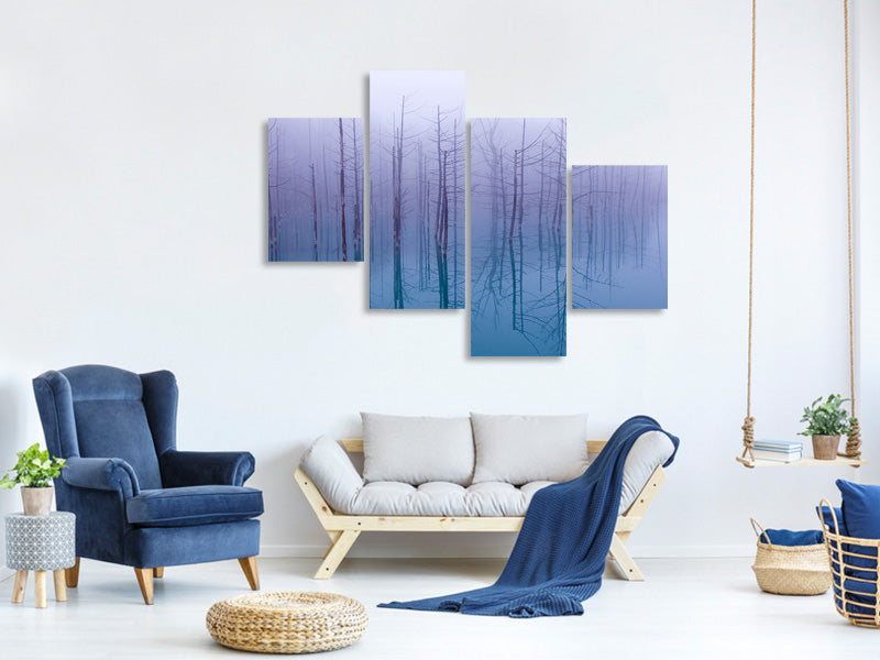 modern-4-piece-canvas-print-misty-blue-pond