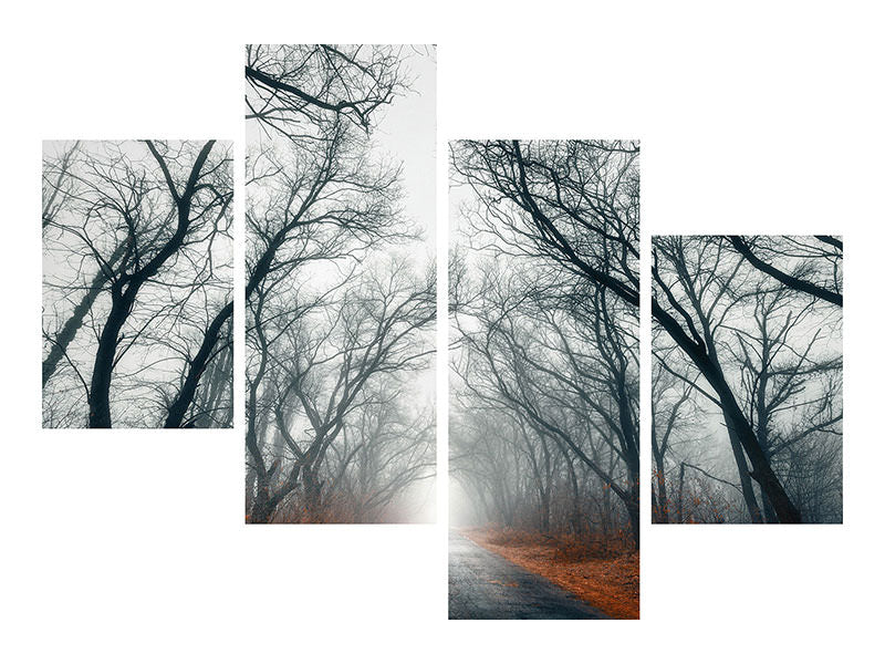 modern-4-piece-canvas-print-mysterious-mood-in-the-forest