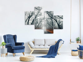 modern-4-piece-canvas-print-mysterious-mood-in-the-forest