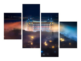 modern-4-piece-canvas-print-mystic-foggy-night-in-toledo-city