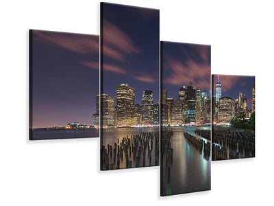 modern-4-piece-canvas-print-new-york-city-at-night