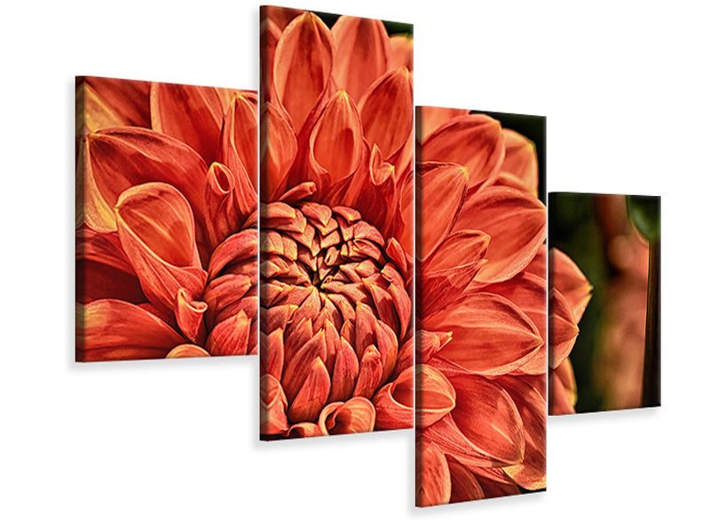 modern-4-piece-canvas-print-painting-of-a-dahlia