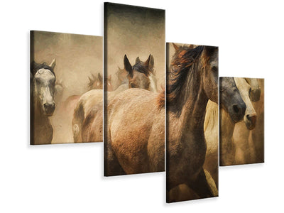 modern-4-piece-canvas-print-painting-wild-horses