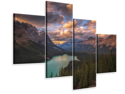 modern-4-piece-canvas-print-peyto-lake-at-dusk
