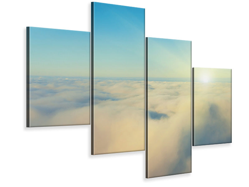 modern-4-piece-canvas-print-photo-wallaper-dawn-above-the-clouds