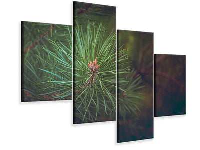 modern-4-piece-canvas-print-pine-tree-close-up