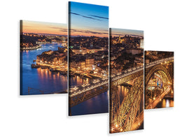 modern-4-piece-canvas-print-portugal-porto-blue-hour