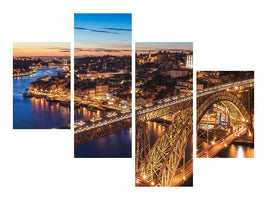 modern-4-piece-canvas-print-portugal-porto-blue-hour