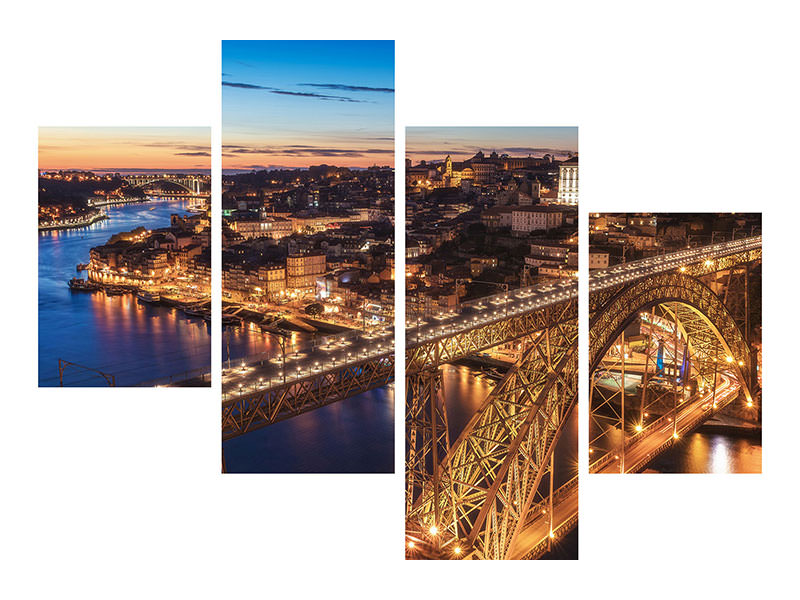 modern-4-piece-canvas-print-portugal-porto-blue-hour