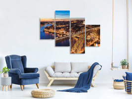 modern-4-piece-canvas-print-portugal-porto-blue-hour