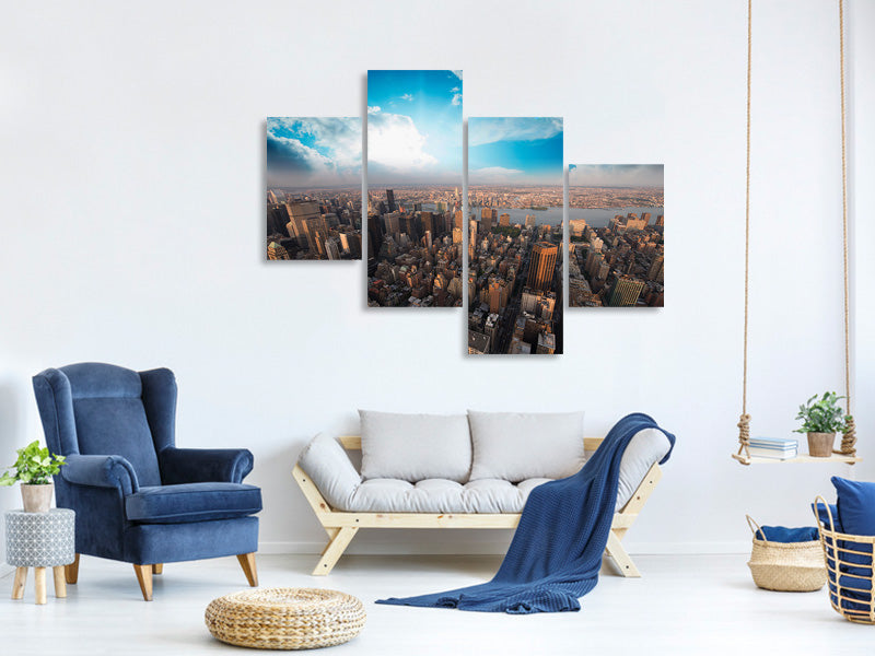 modern-4-piece-canvas-print-skyline-over-the-rooftops-of-manhattan