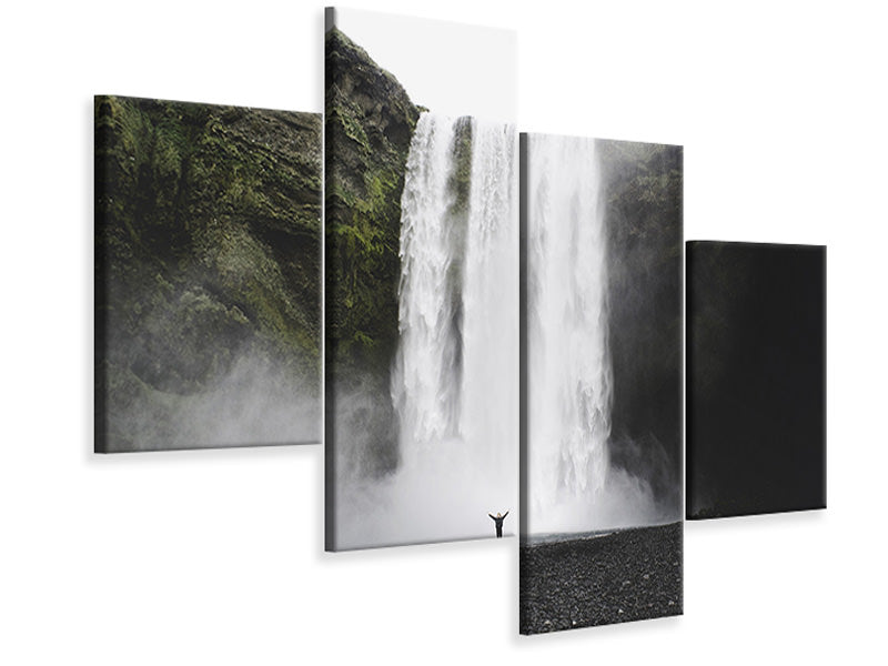 modern-4-piece-canvas-print-spectacular-waterfall