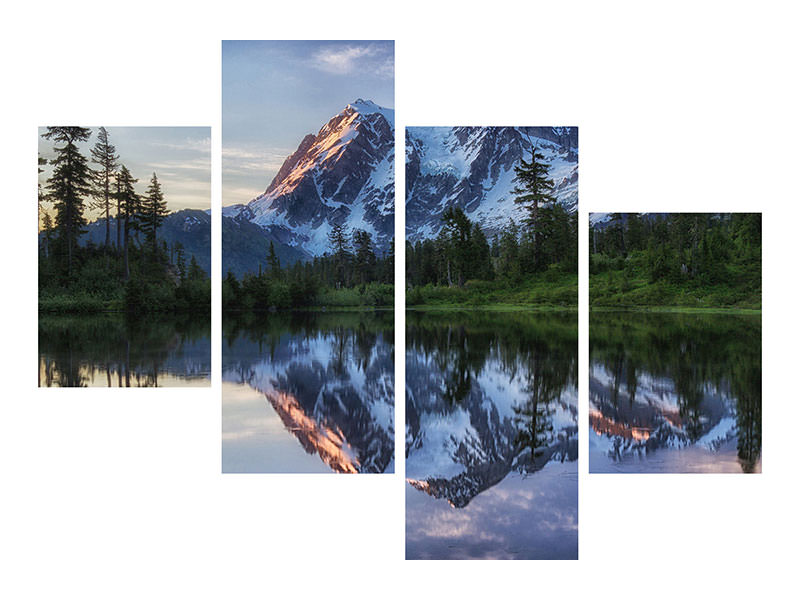 modern-4-piece-canvas-print-sunrise-on-mount-shuksan