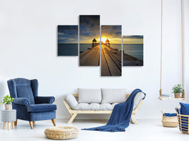 modern-4-piece-canvas-print-sunset-at-the-wooden-bridge