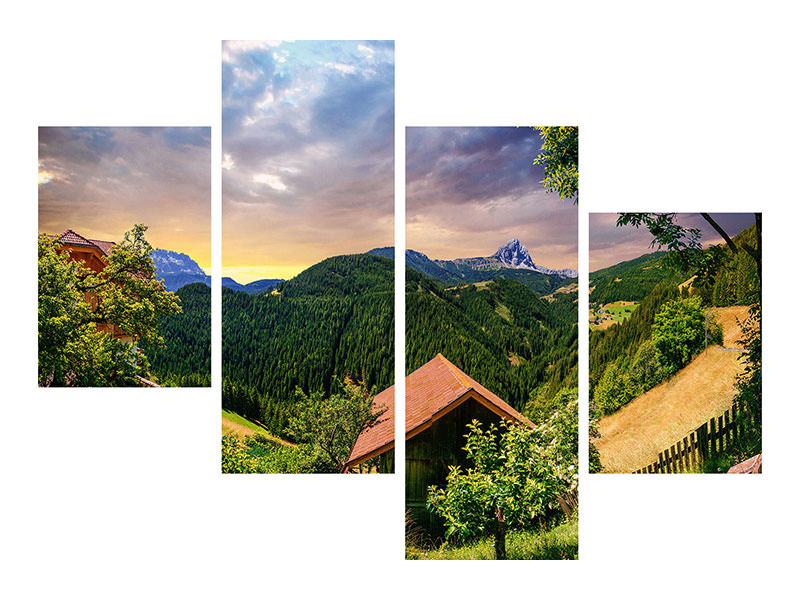 modern-4-piece-canvas-print-swiss-mountains-in-summer