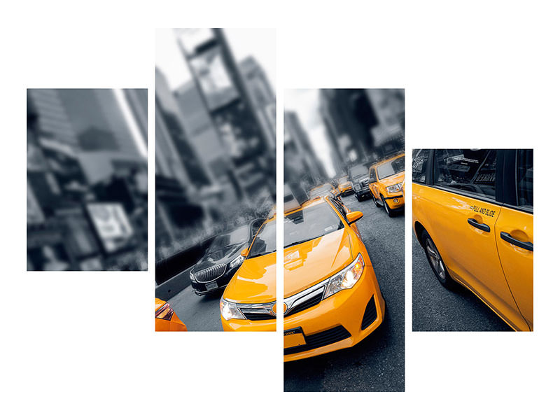 modern-4-piece-canvas-print-taxi-in-nyc