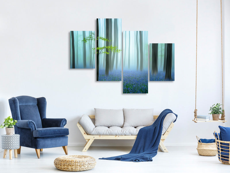 modern-4-piece-canvas-print-the-blue-forest