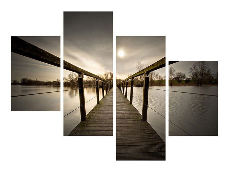 modern-4-piece-canvas-print-the-wooden-bridge