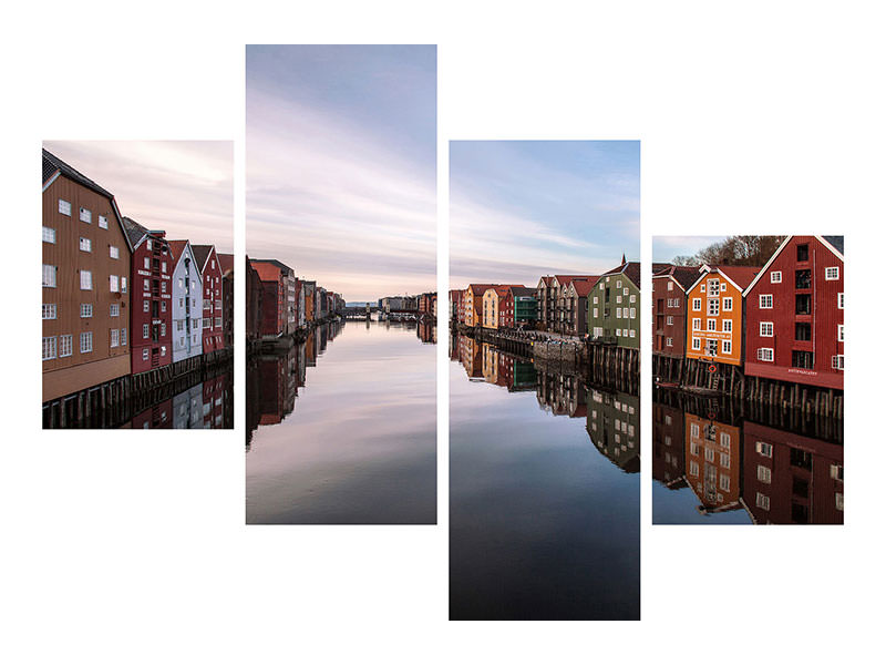 modern-4-piece-canvas-print-trondheim-norway