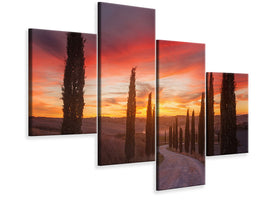 modern-4-piece-canvas-print-tuscany-sunset