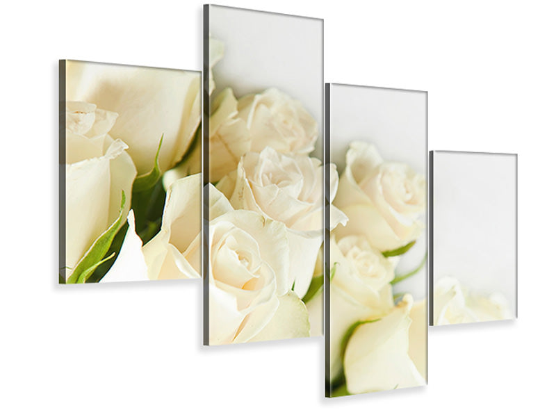 modern-4-piece-canvas-print-white-roses