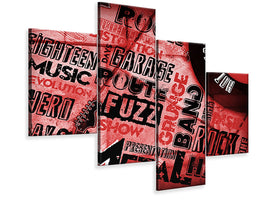 modern-4-piece-canvas-print-writings-music-grunge