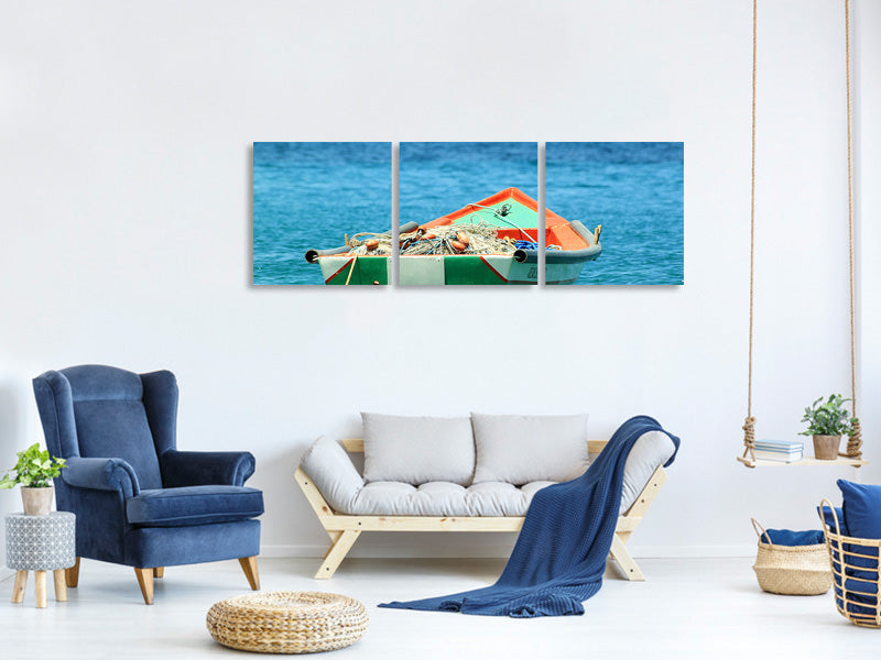 panoramic-3-piece-canvas-print-a-fishing-boat