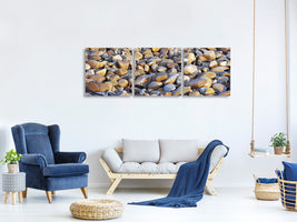 panoramic-3-piece-canvas-print-beach-stones-ii