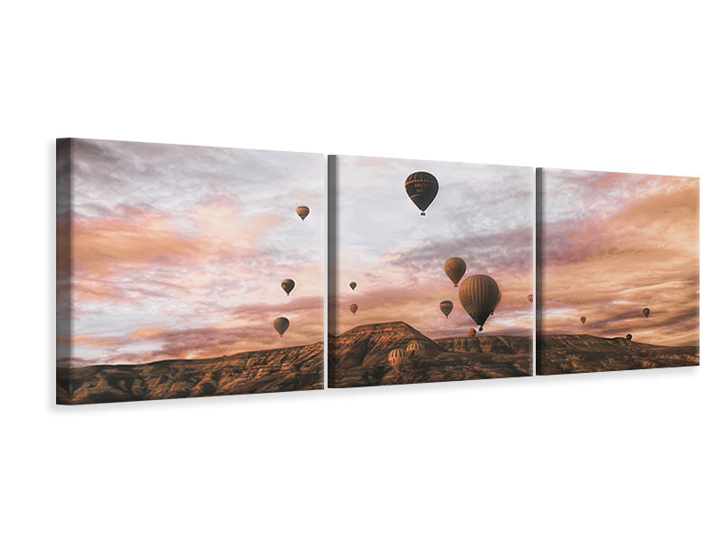 panoramic-3-piece-canvas-print-cappodocia-hot-air-balloon