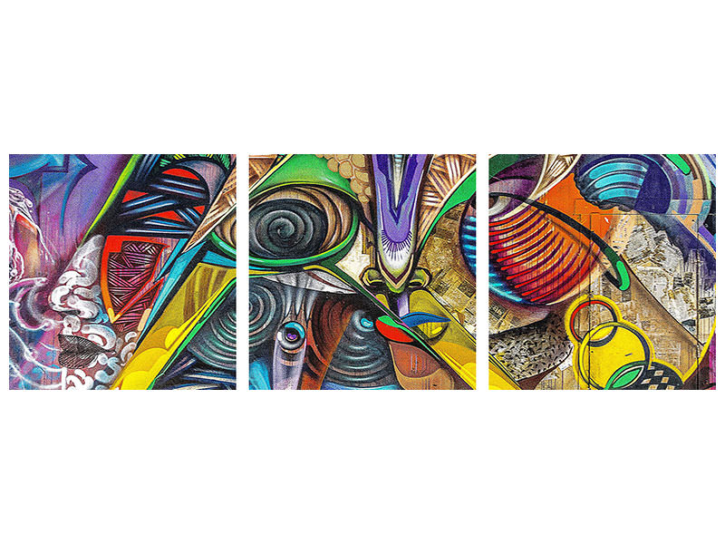 panoramic-3-piece-canvas-print-fantasy-graffiti